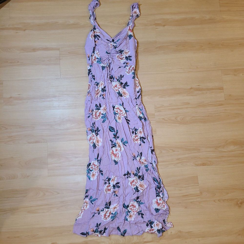 Charlotte Russe Purple Lavender Maxi Dress Medium Floral Print